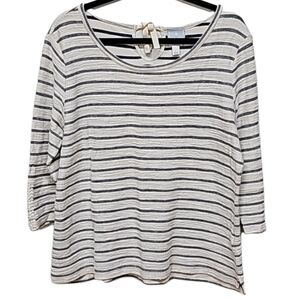 DB Sunday by Dressbarn Terrycloth Sweatshirt, striped, sz large